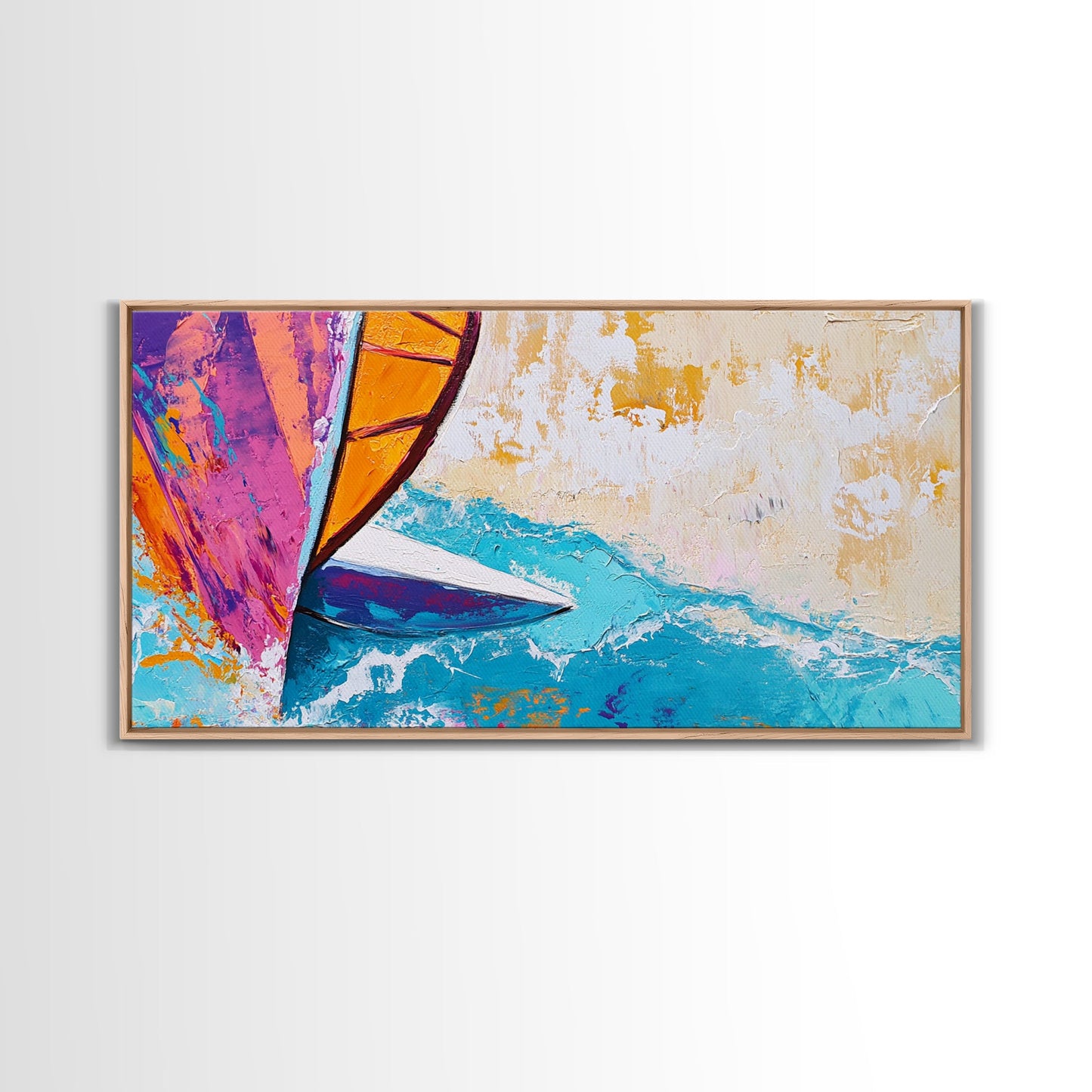 Sailboat Painting, Coastal Art, Nautical Decor, Canvas Print, Surf Wall Art, Ocean Art, Coastal Cowgirl Wall Art, Seascape Painting