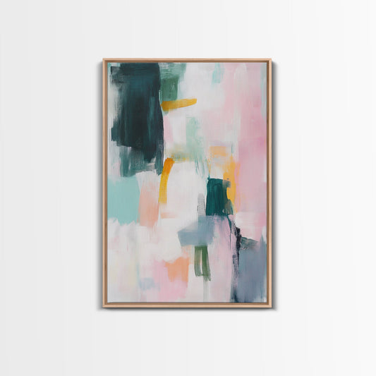Abstract Art, Light Pink Wall Art, Pink Abstract Art, Minimalist Art, Modern Art Print, Canvas Print, Extra Wide Art, Boho Art