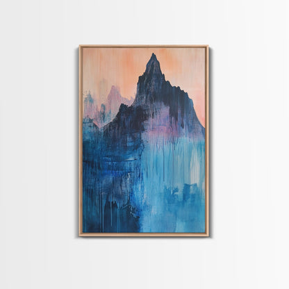 Mystic Peak, Smoky Mountain Art, Landscape Painting, Moody Art, Mountain Painting, Canvas Print, Rustic Decor, Bedroom Art