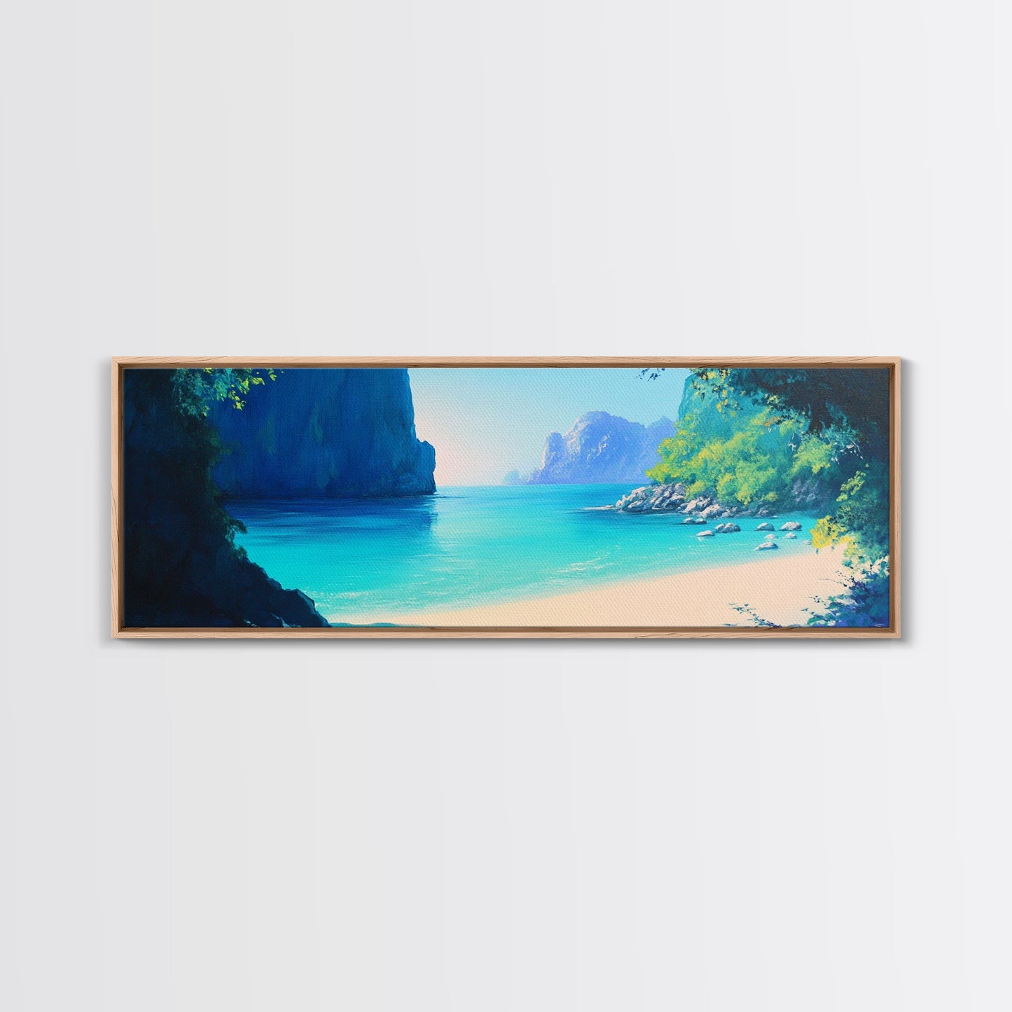 Hidden Beach Cove Canvas Print Tropical Landscape Wall Art Coastal Nature Decor Living Room Office Relaxing Ocean Gift