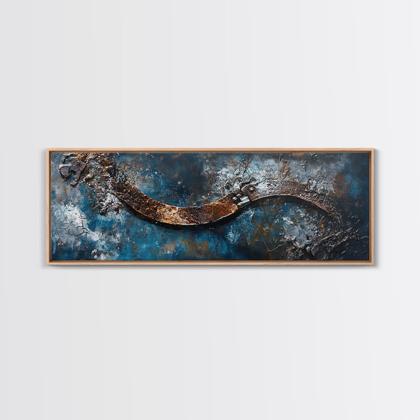 Industrial Wall Art, Dark Texture Painting, Masculine Decor, Framed Canvas Print, Office Artwork, Rustic Metal Art