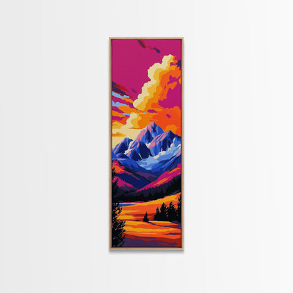 Majestic Peaks, Vibrant Mountain Landscape, Nature-Inspired Home Decor, Office Canvas Print, Wilderness Aesthetic, Gift Idea