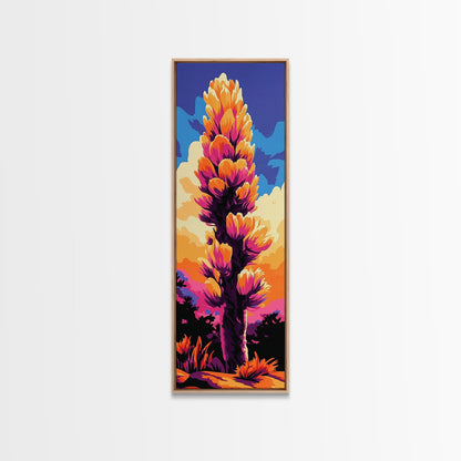 Cactus Bloom, Desert Sunset, Vibrant Nature, Botanical Art, Canvas Print, Boho Wall Art, Bedroom Decor, Living Room Artwork, Gift