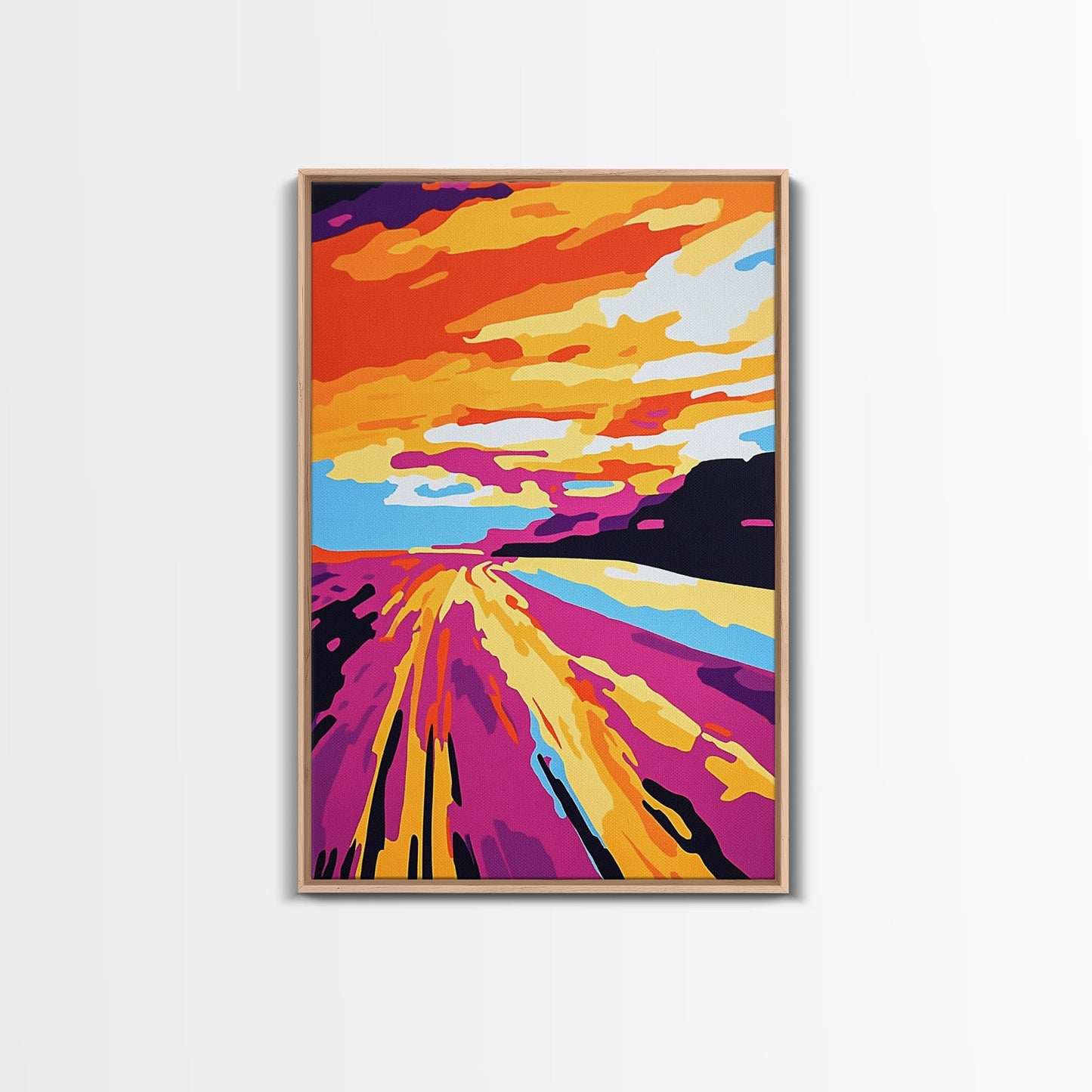 Desert Road, Sunset, Adventure, Canvas Print, Southwest Landscape, Travel Wall Art, Wanderlust Decor, Road Trip, Boho Home Style
