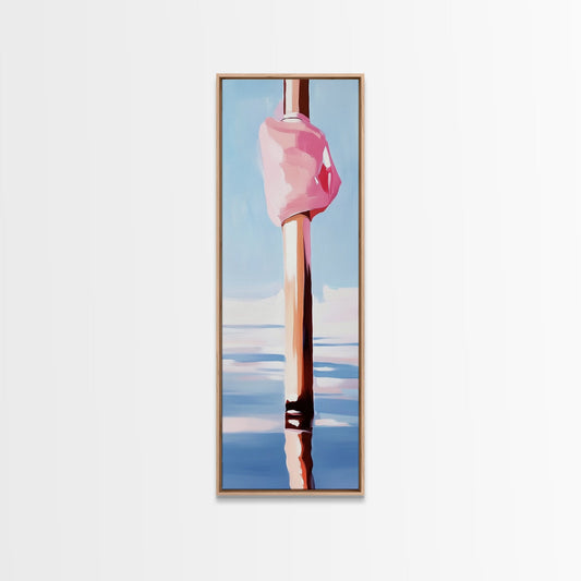 Pink Sunset Reflection, Nature Canvas Print, Minimalist Landscape Art, Living Room Wall Decor, Serene Ocean Scene, Soft Color Aesthetic