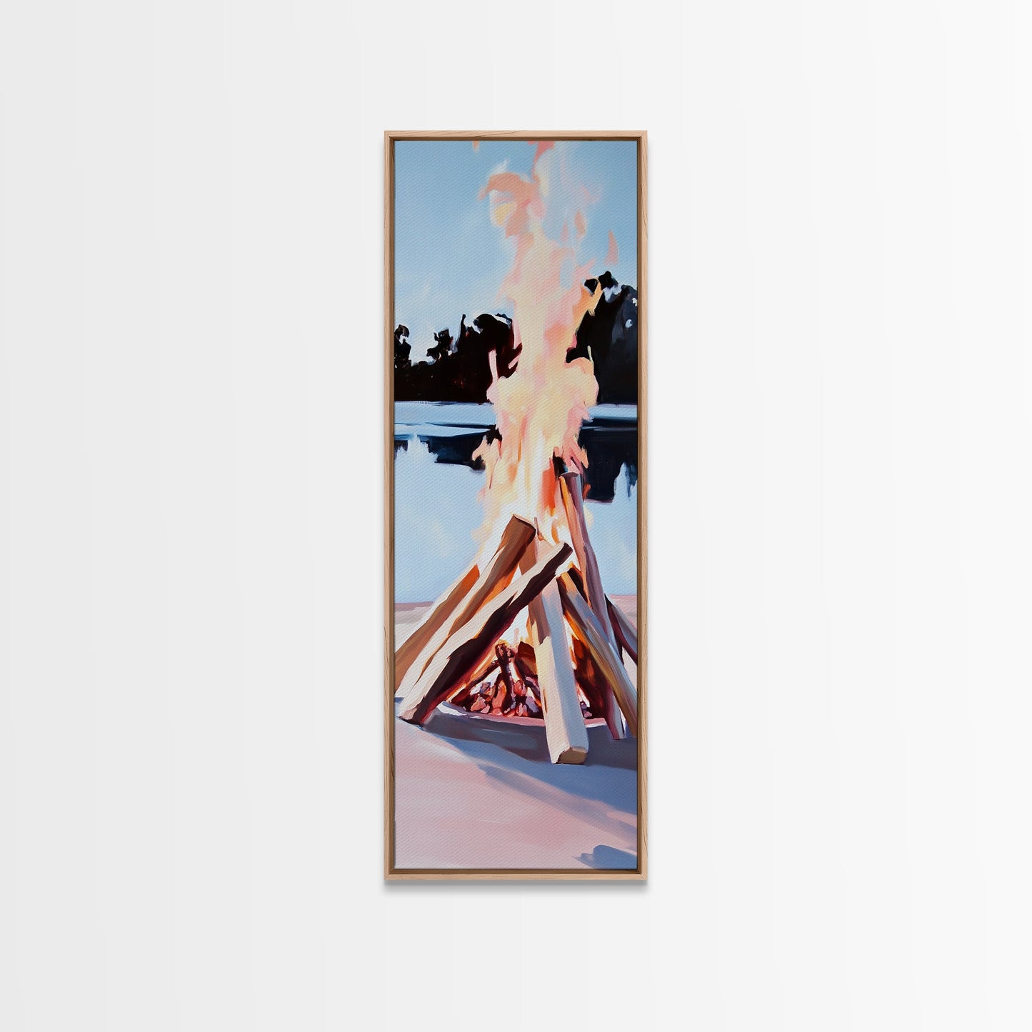 Campfire Glow, Rustic Art, Cozy Bonfire, Outdoor Adventure, Canvas Print, Fall Wall Art, Cabin Decor, Nature-Inspired, Warm Tones