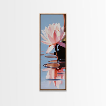 Water Lily, Floral Art, Botanical, Nature Wall Art, Zen Spa Decor, Minimalist Flower Painting, Bedroom Art, Canvas Print
