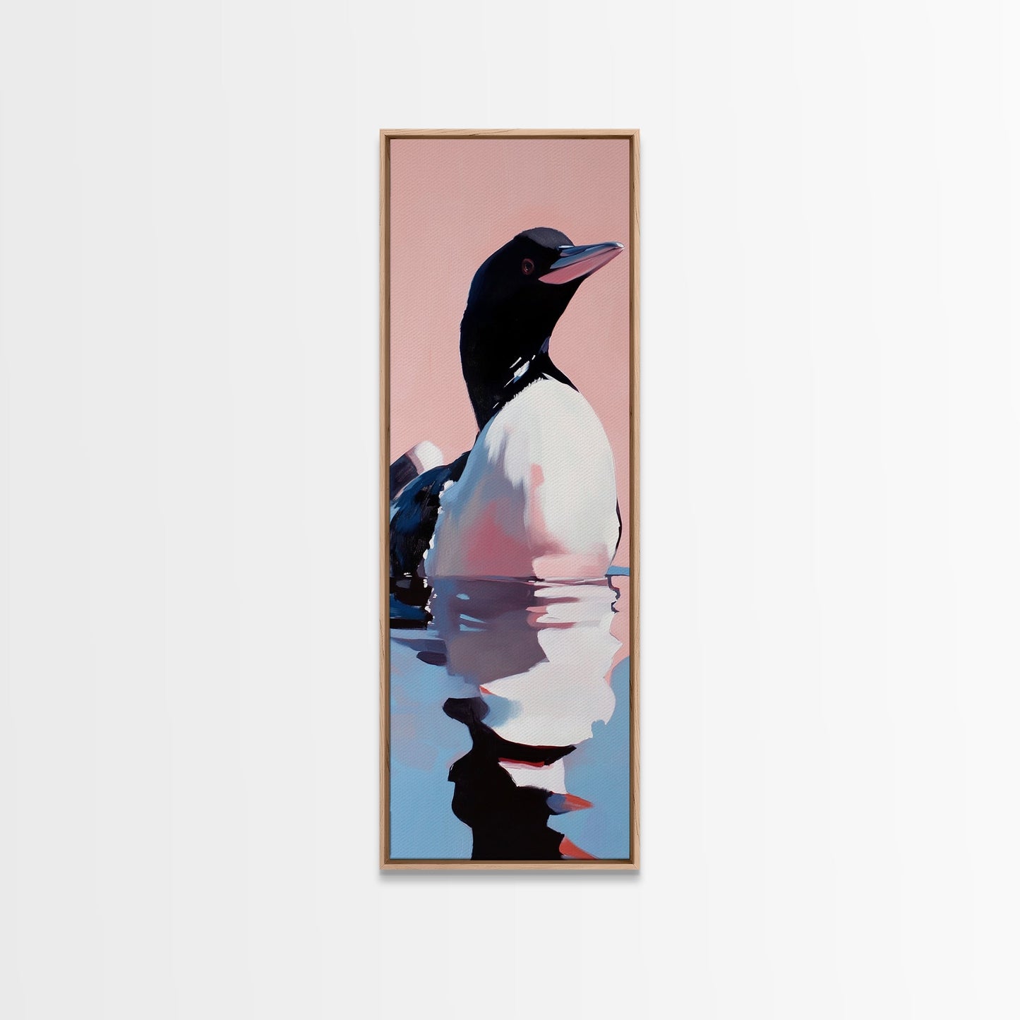 Loon, Water Bird, Wildlife, Nature Wall Art, Cabin Decor, Lake House Art, Animal Portrait, Minimalist Painting, Canvas Print