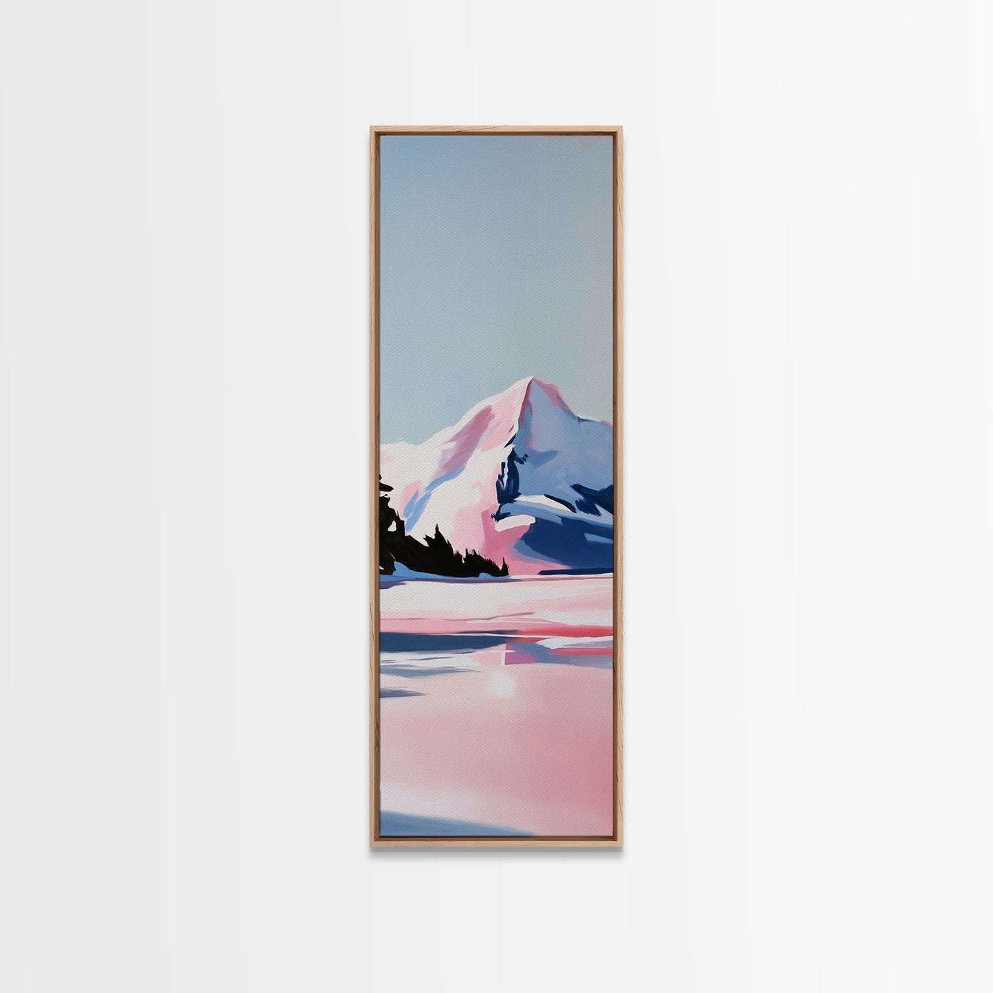 Winter Landscape, Snowy Mountain, Framed Canvas Print, Contemporary Wall Art, Minimalist Aesthetic, Living Room Wall Art