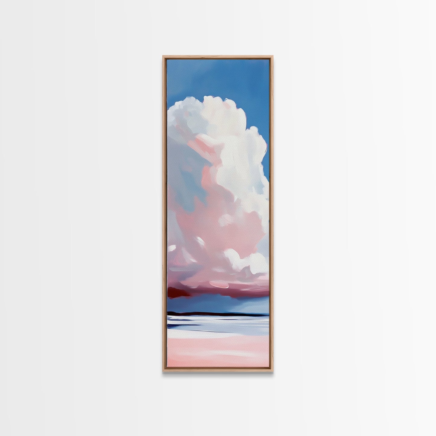 Cloudscape, Pink Sky, Soft Colors, Tranquil Atmosphere, Dreamy Home Decor, Boho Aesthetic, Bedroom Wall Art, Framed Canvas Print