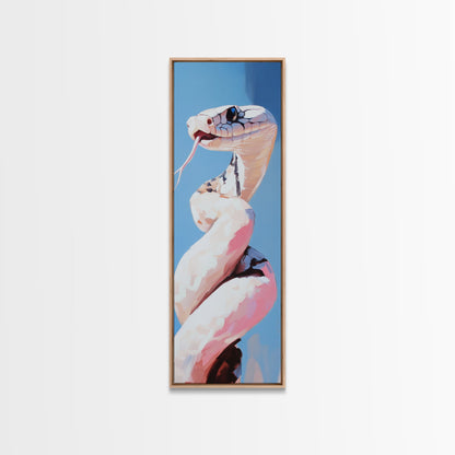 Coiled Snake, Wildlife Wall Art, Nature Print, Modern Animal Art, Framed Canvas Print, Boho Home Decor, Unique Statement Piece