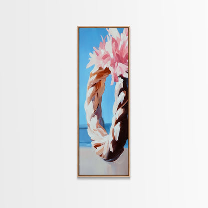 Blumenkranz, Boho-Chic-Kunst, zarte Pastellblumen, feminine Wanddekoration, frühlingshaftes Gemälde, gerahmter Leinwanddruck fürs Schlafzimmer