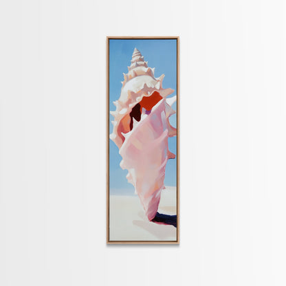 Seashell Art, Coastal Decor, Nautical Wall Print, Beach House Aesthetic, Ocean Inspired Painting, Marine Life Art, Framed Canvas Print