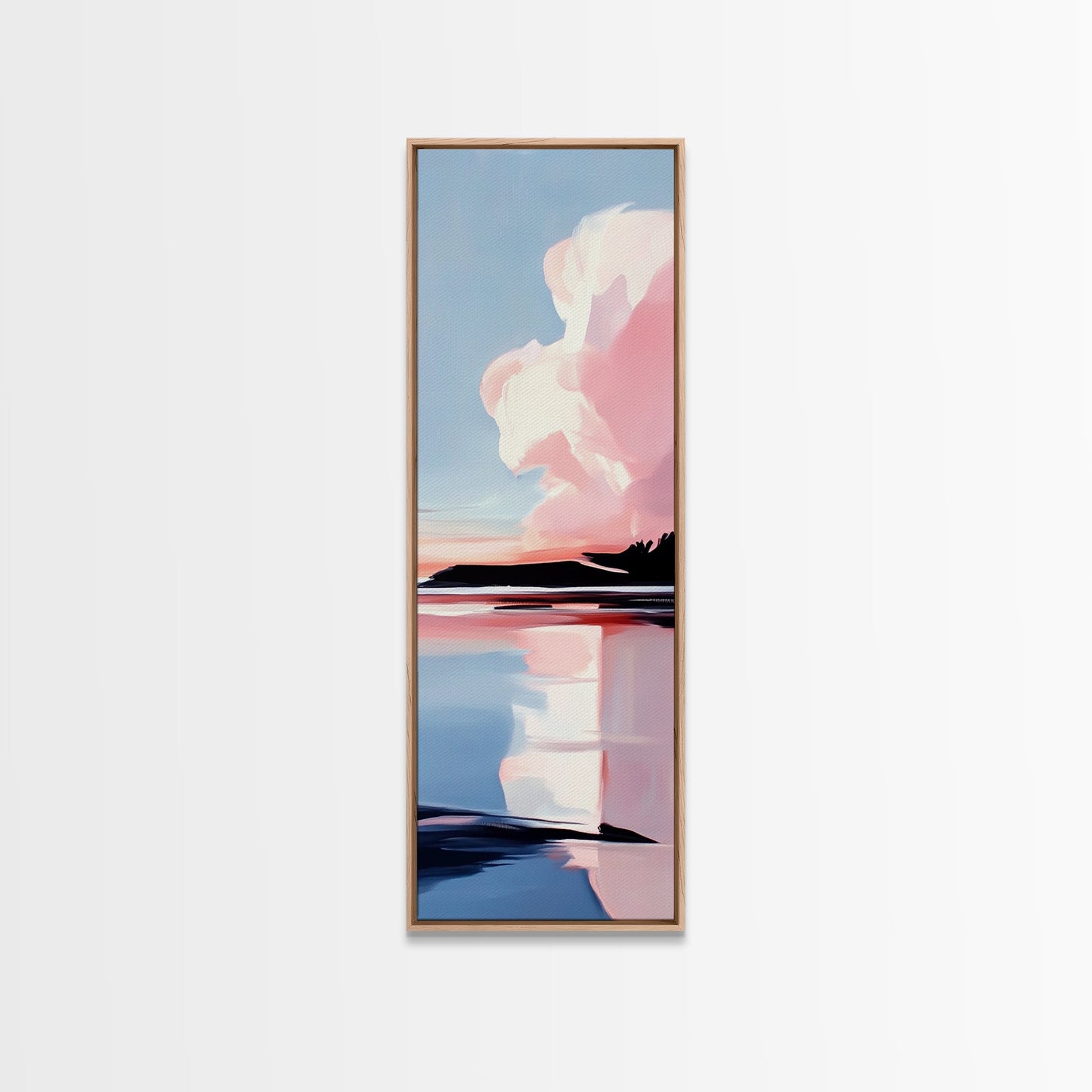Sunset Reflection, Coastal Wall Art, Abstract Beach Painting, Serene Ocean View, Boho Decor, Canvas Print, Bedroom Wall Art, Office Art