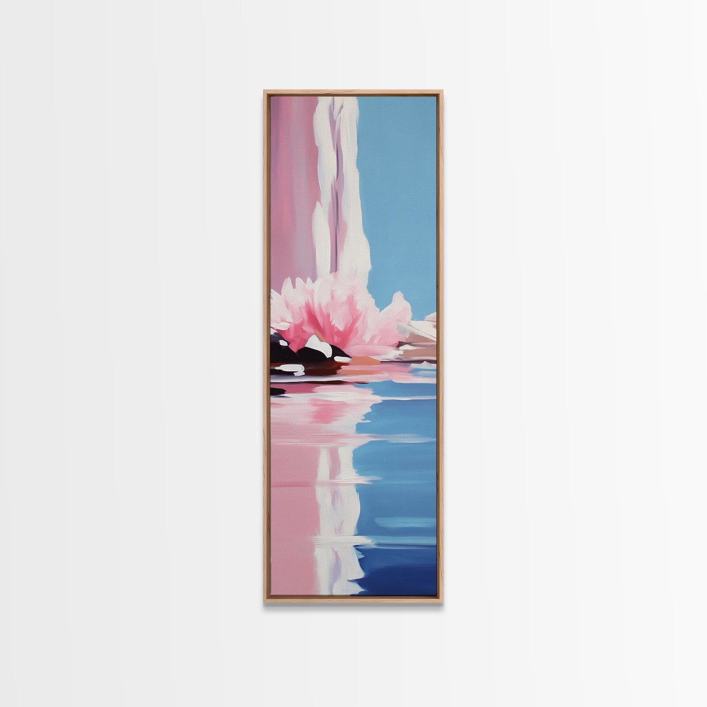 Abstract Reflection, Watercolor Aesthetic, Ocean Wall Art, Canvas Print, Modern Minimalism, Soft Tones, Living Room Art, Tranquil Home Decor