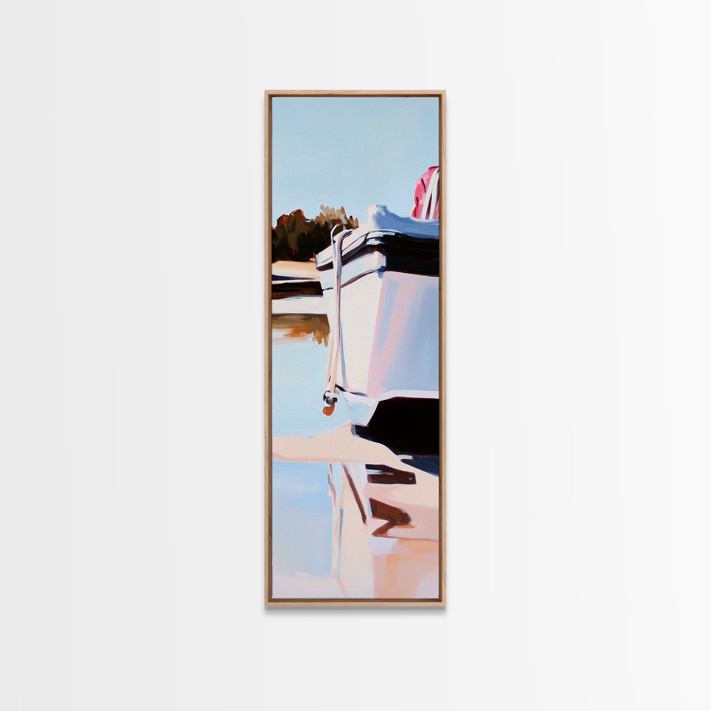 Lakeside Escape, Tranquil Water Scene, Nature Serenity, Framed Canvas Print, Coastal Home Decor, Peaceful Wall Art, Minimalist Art