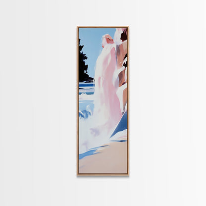 Waterfall Scene, Sunset Cascade, Nature Landscape, Framed Canvas Print, Adventure Art, Outdoor Escape, Mountain Home Decor, Office Wall Art