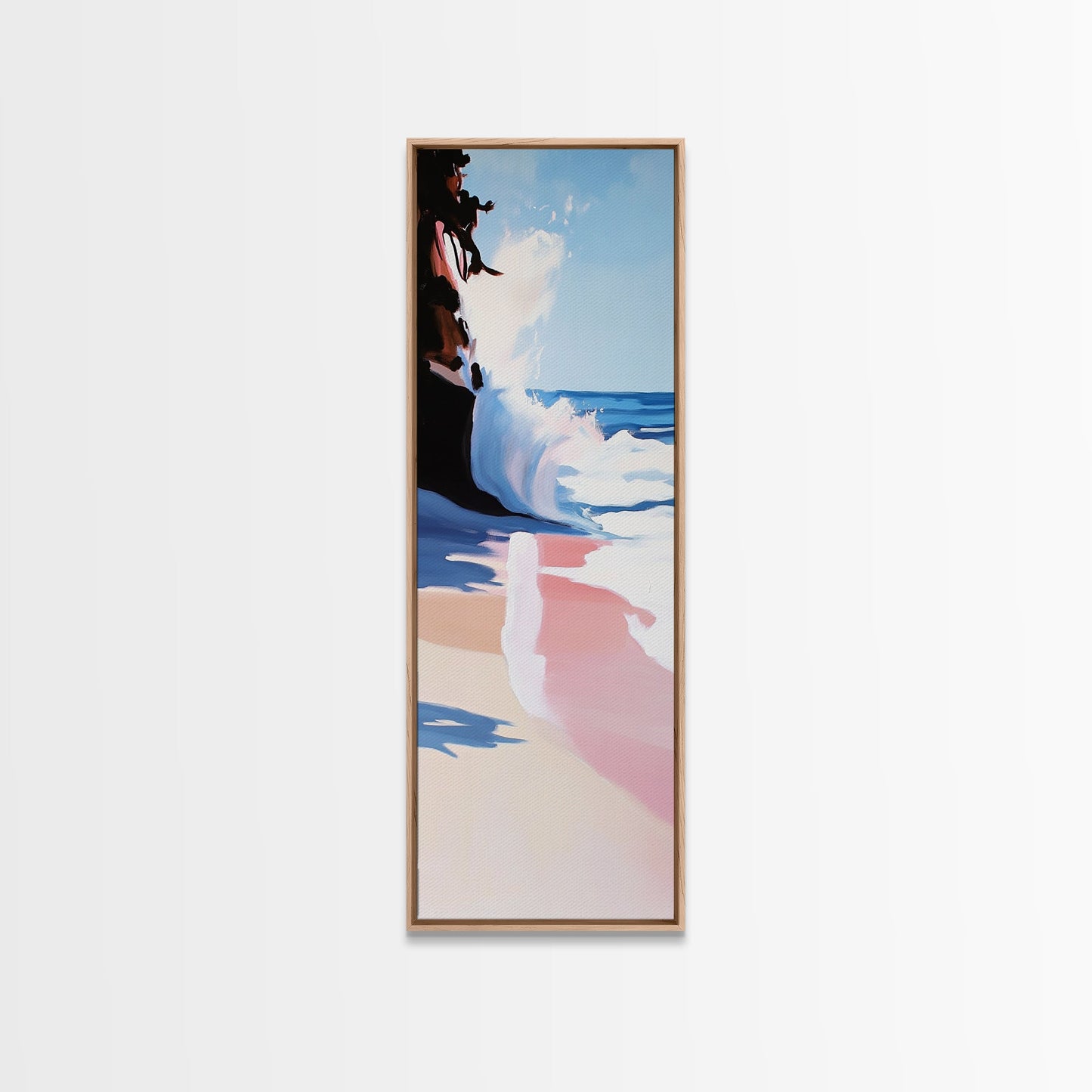 Meereswelle, Küstenkunst, moderne Meereslandschaft, blaue Wanddekoration, Wohnzimmerbild, minimalistische Kunst, Leinwanddruck, maritimer Stil