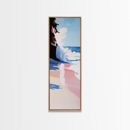 Meereswelle, Küstenkunst, moderne Meereslandschaft, blaue Wanddekoration, Wohnzimmerbild, minimalistische Kunst, Leinwanddruck, maritimer Stil