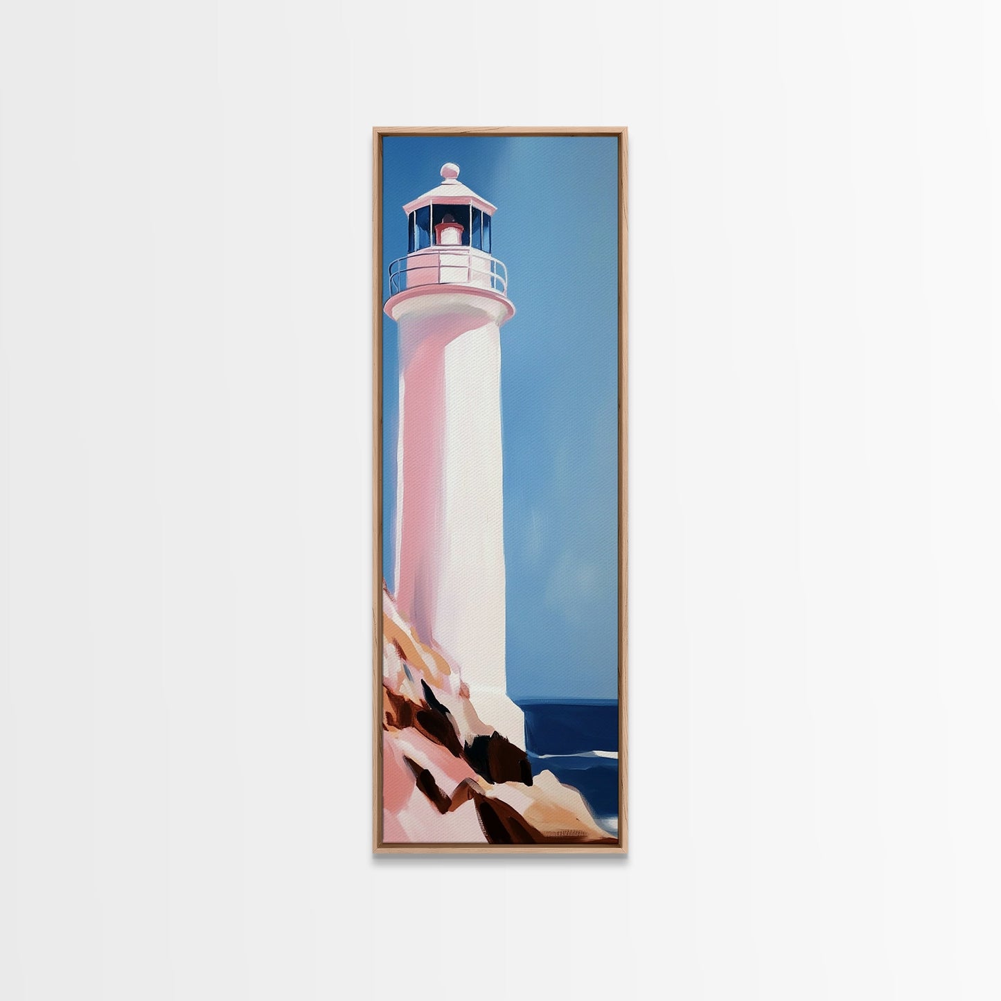 Lighthouse Serenity, Coastal Escape, Ocean Calm, Canvas Print, Nautical Wall Art, Minimalist Decor, Beach House Aesthetic, Office Art