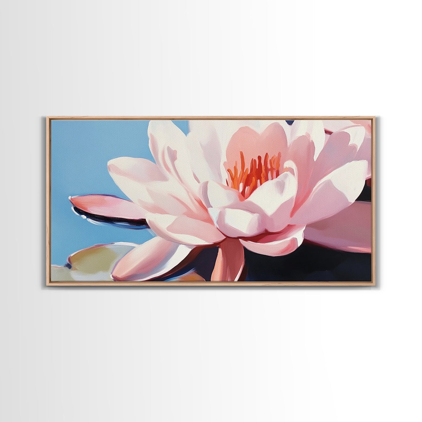 Seerosenblüte, florales Wandbild, Zen-Botanischer Druck, minimalistische Naturdekoration, moderne, ruhige Kunst, Leinwanddruck fürs Badezimmer