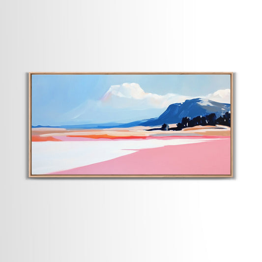 Mountain Horizon, Pastel Desert, Sunset Landscape, Canvas Print, Southwest Wall Art, Earth Tone Decor, Living Room Artwork, Scenic Painting