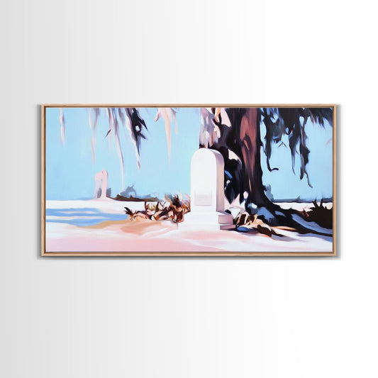 Southern Charm, Historic Landscape, Rustic Wall Art, Framed Canvas Print, Serene Atmosphere, Tranquil Decor, Vintage Style, Country Home