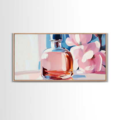 Perfume Bottle, Feminine Art, Chic Wall Decor, Canvas Print, Modern Glam Art, Elegant Painting, Fashion Inspired Art, Dressing Room Art