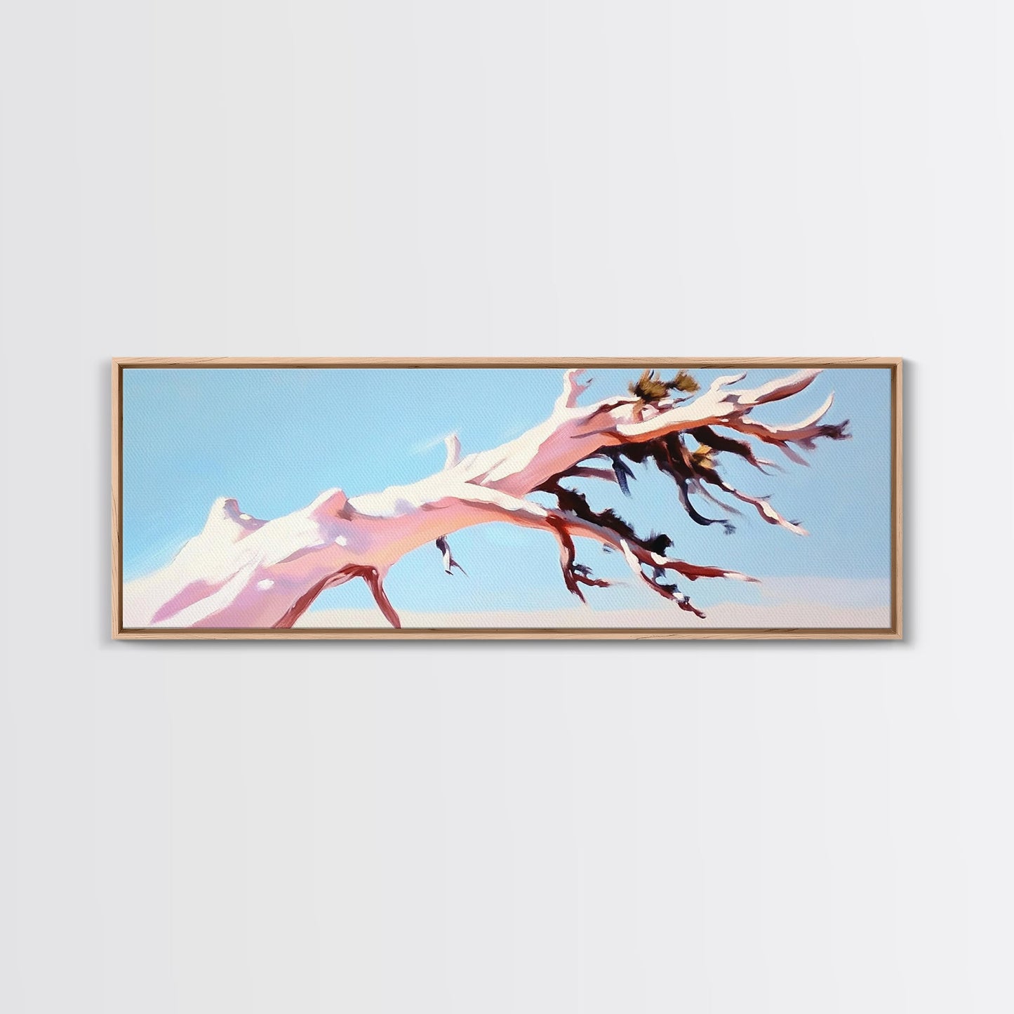 Wüstenbaum, abstrakte Landschaft, Erdtöne, Leinwanddruck, minimalistische Naturkunst, Wanddekoration fürs Wohnzimmer, modernes Boho-Gemälde