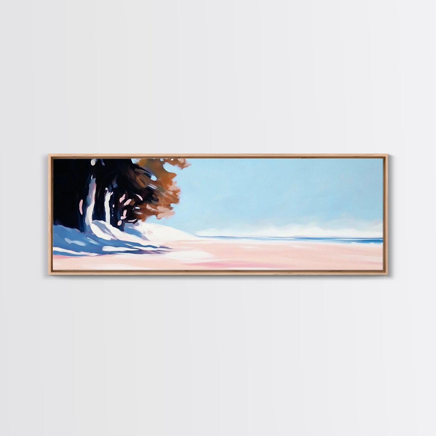 Tranquil Horizon, Minimalist Seascape, Coastal Escape, Soft Pastel Beach, Canvas Print, Relaxing Living Room Wall Art, Boho Decor