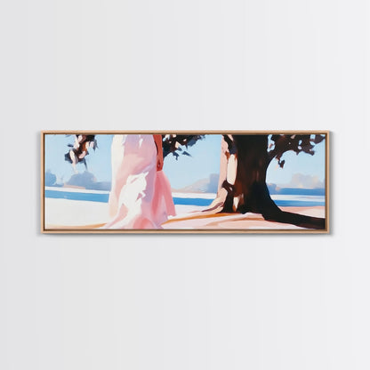 Sunlit Pathway, Dreamy Nature Art, Romantic Forest Scene, Earth Tones, Framed Canvas Print, Cozy Home Decor, Hallway Statement Piece