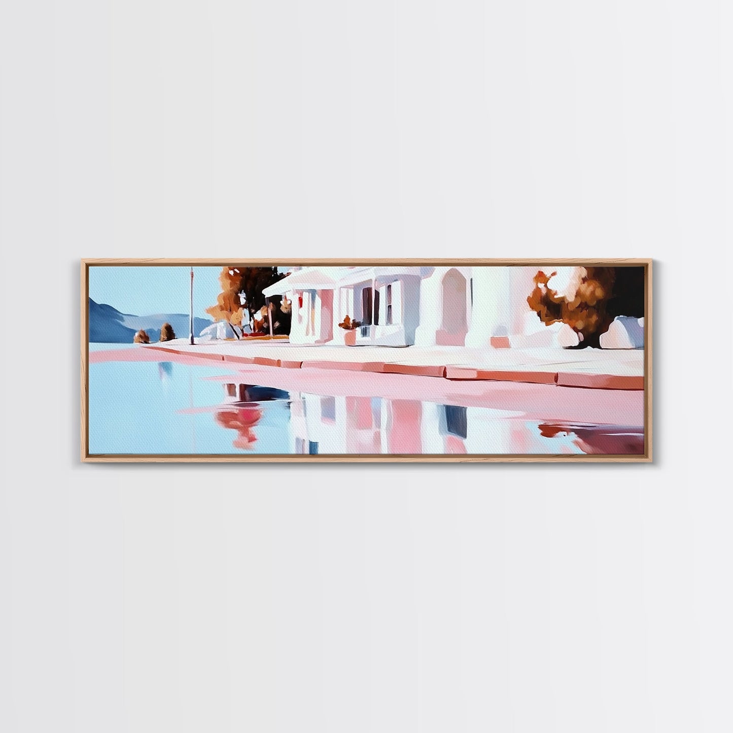 Lakeside House, Reflections, Peaceful Landscape, Canvas Print, Serene Wall Art, Modern Home Decor, Minimalist Artwork, Living Room Accent