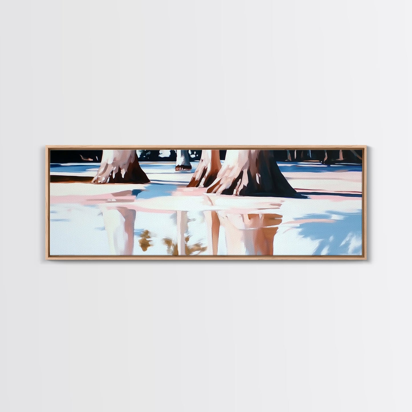 Tree Reflections, Water Reflection, Earthy Tones, Canvas Print, Minimalist Wall Art, Nature Inspired Decor, Modern Home Aesthetic