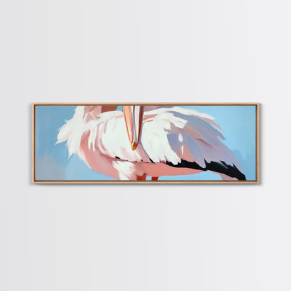 Pelican, Coastal, Bird, Canvas Print, Seaside Wall Art, Nautical Decor, Ocean Wildlife Art, Minimalist Beach House Artwork, Living Room Art