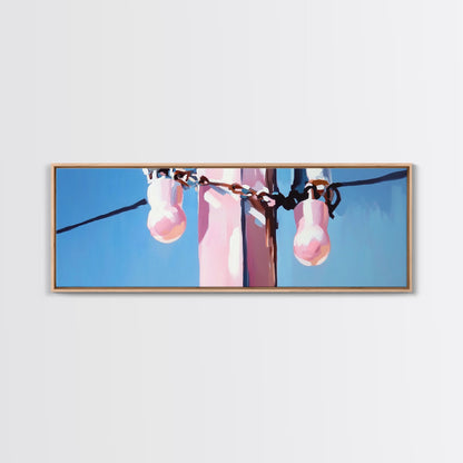 Power Pole Painting, Urban Wall Art, Modern Industrial Art, Blue Sky Print, Large Canvas Print, Minimalist Home Decor, Office Wall Art