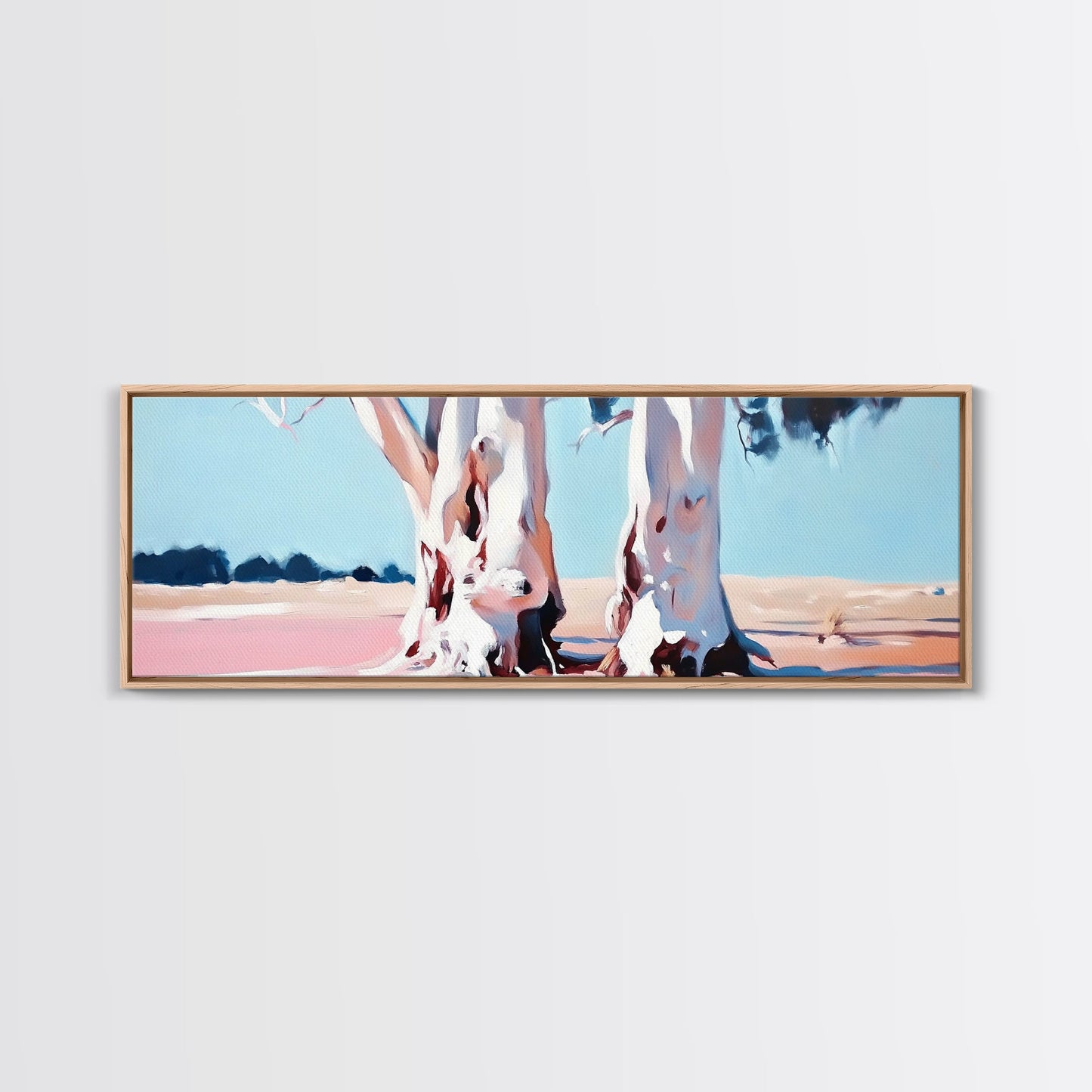 Desert Trees, Minimalist Landscape, Rustic Home Decor, Framed Canvas Print, Living Room Wall Art, Boho Aesthetic, Neutral Nature Art