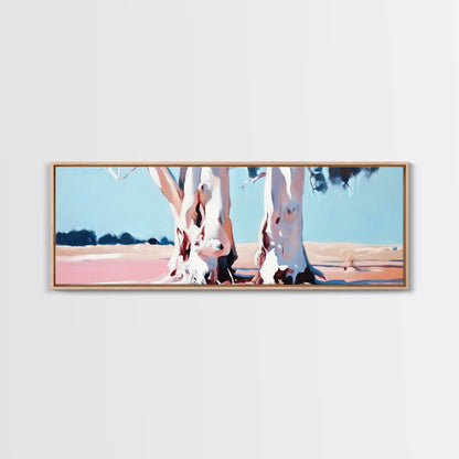 Desert Trees, Minimalist Landscape, Rustic Home Decor, Framed Canvas Print, Living Room Wall Art, Boho Aesthetic, Neutral Nature Art