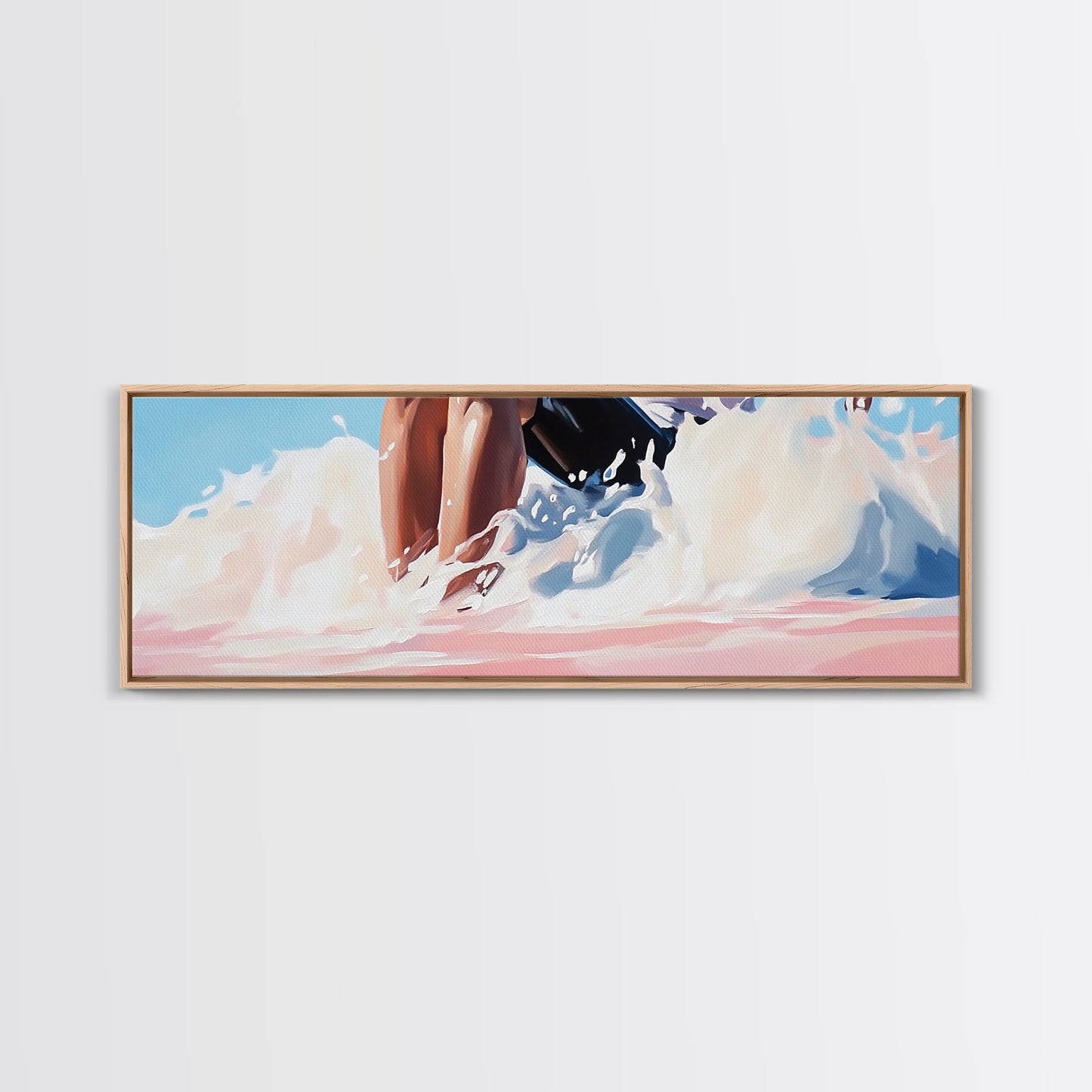 Ocean Waves, Coastal Art, Beach Vibes, Living Room Wall Art, Modern Seascape, Minimalist Art, Framed Canvas Print, Nautical Decor