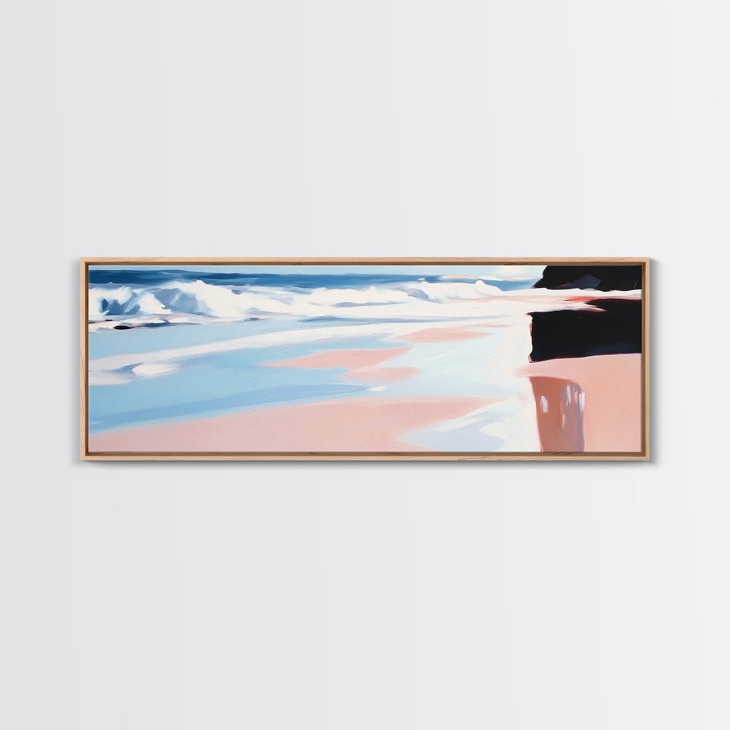 Ocean Waves, Coastal Wall Art, Beach House Decor, Framed Canvas Print, Relaxing Blue Tones, Nautical Aesthetic, Summer Art