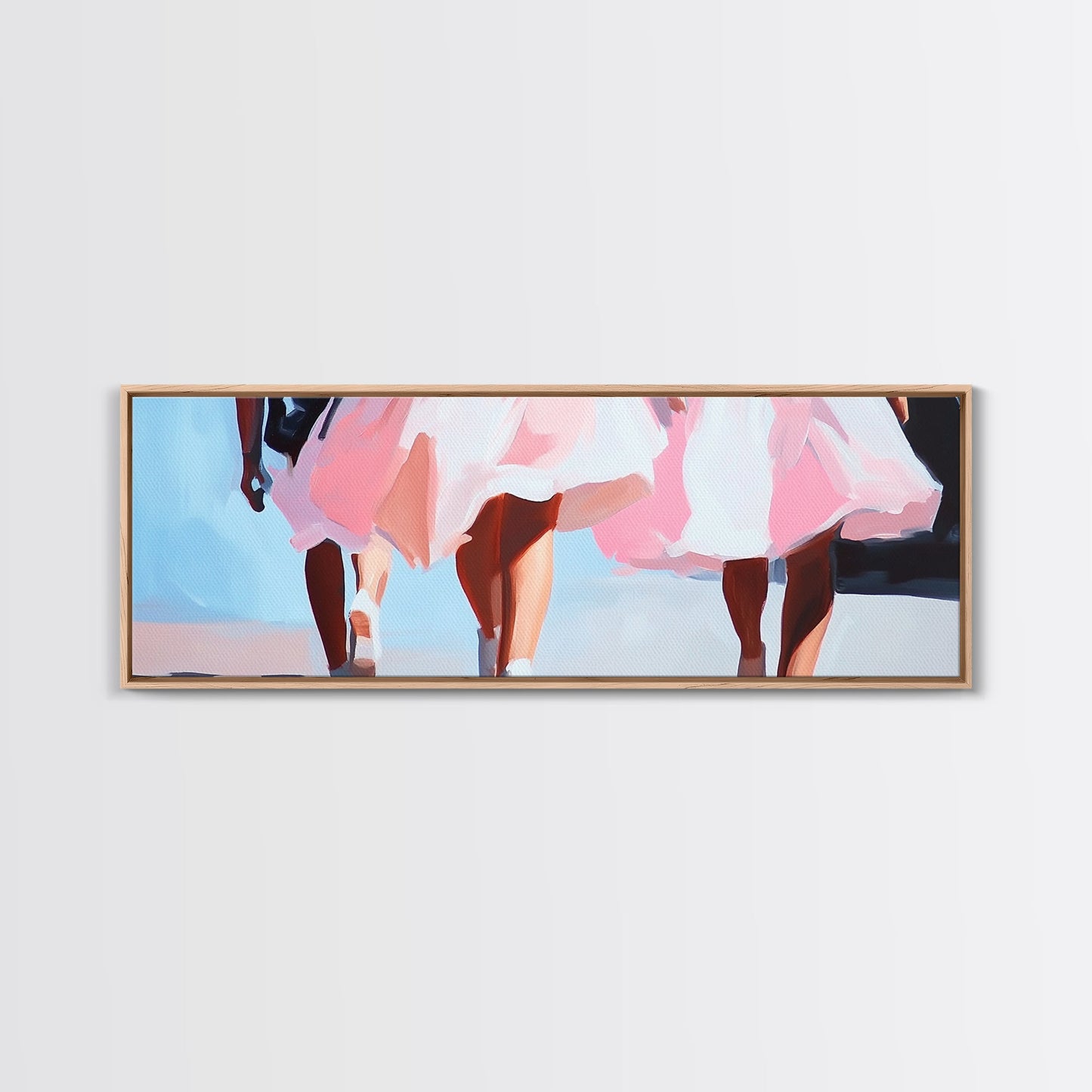 Pink Dresses, Ballet Art, Modern Feminine Decor, Canvas Print, Elegant Wall Art, Chic Minimalist Art, Aesthetic Bedroom Wall Art
