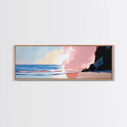 Ocean Sunset, Serene Beach, Coastal Decor, Canvas Print, Dreamy Seascape, Living Room Wall Art, Pastel Wall Art, Relaxing Artwork