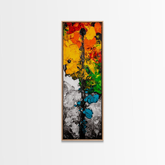 Abstract Floral, Modern Texture, Canvas Print, Vibrant Home Decor, Expressionist Art, Statement Wall Art, Living Room Painting