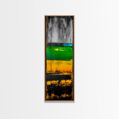 Rustic Abstract, Distressed Wood Texture Painting, Modern Farmhouse Wall Art, Framed Canvas Print, Industrial Decor, Neutral Artwork