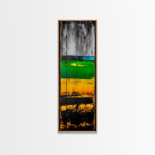 Rustic Abstract, Distressed Wood Texture Painting, Modern Farmhouse Wall Art, Framed Canvas Print, Industrial Decor, Neutral Artwork