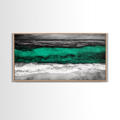 Abstract Ocean, Beach Wall Art, Coastal Decor, Seascape Painting, Modern Home Art, Nautical Decor, Framed Canvas Print, Large Wall Art