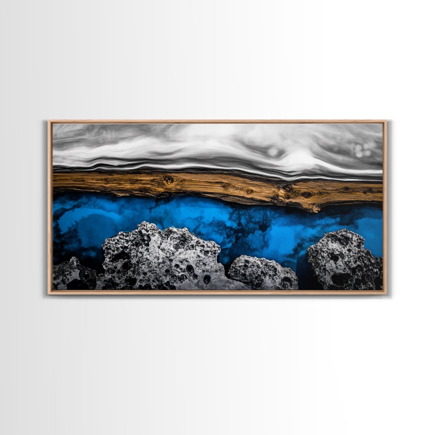 Abstract Water, Blue Earth, Modern Art, Canvas Print, Minimalist Ocean Decor, Contemporary Wall Art, Living Room Artwork