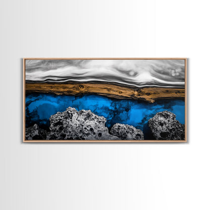 Abstract Water, Blue Earth, Modern Art, Canvas Print, Minimalist Ocean Decor, Contemporary Wall Art, Living Room Artwork