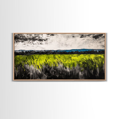 Green Field, Landscape Canvas Print, Nature Wall Art, Minimalist Artwork, Outdoor Scene, Farmhouse Decor, Living Room Wall Art