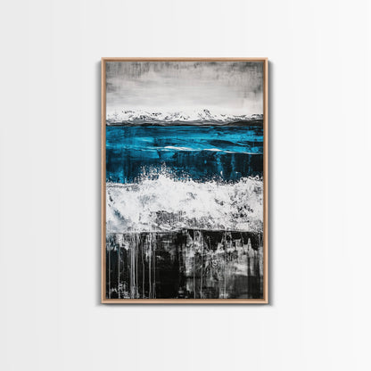 Sunset Mountain, Fall Colors, Vibrant Abstract, Framed Canvas Print, Rustic Home Decor, Nature Inspired Art, Living Room Wall Art