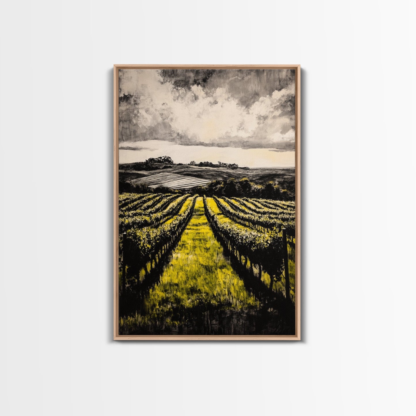 Vineyard Path, Rolling Hills, Rustic Landscape, Canvas Print, Country Farmhouse Art, Kitchen Wall Decor, Wine Lover Gift, Fall Vibes